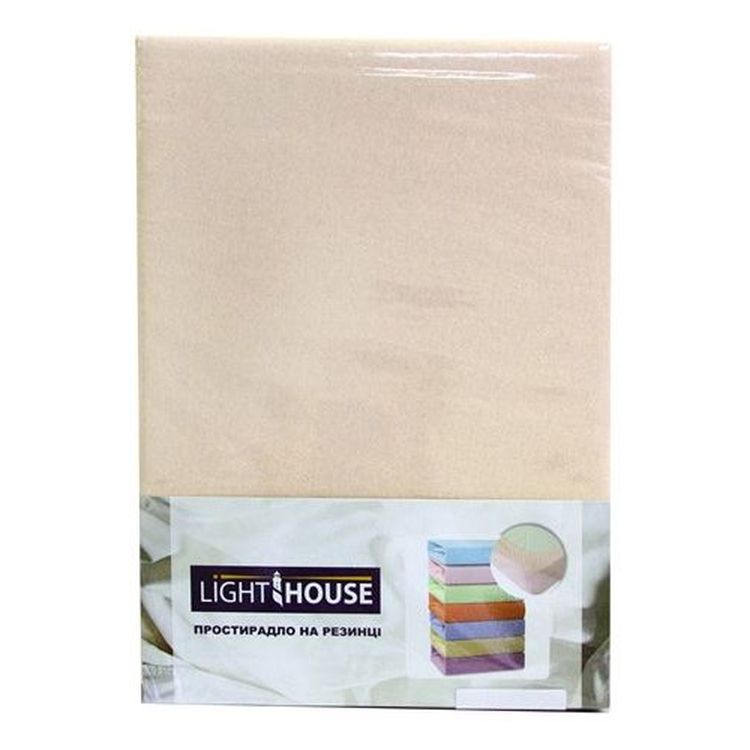 Простирадло на резинці LightHouse Jersey Premium, 200х90 см, персиковий (46449) - фото 1