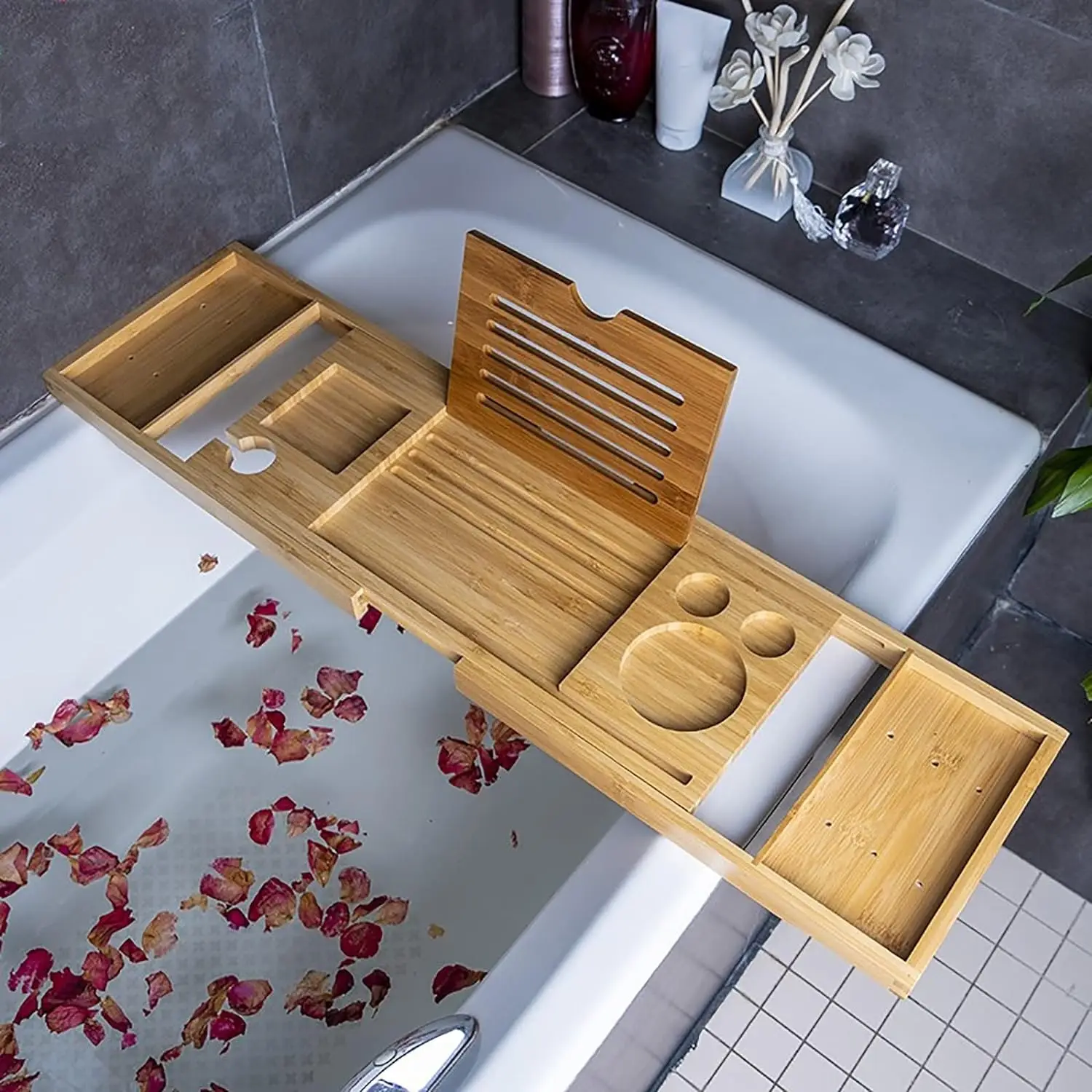 Таця на ванну Supretto розсувна бамбукова (8433) - фото 4