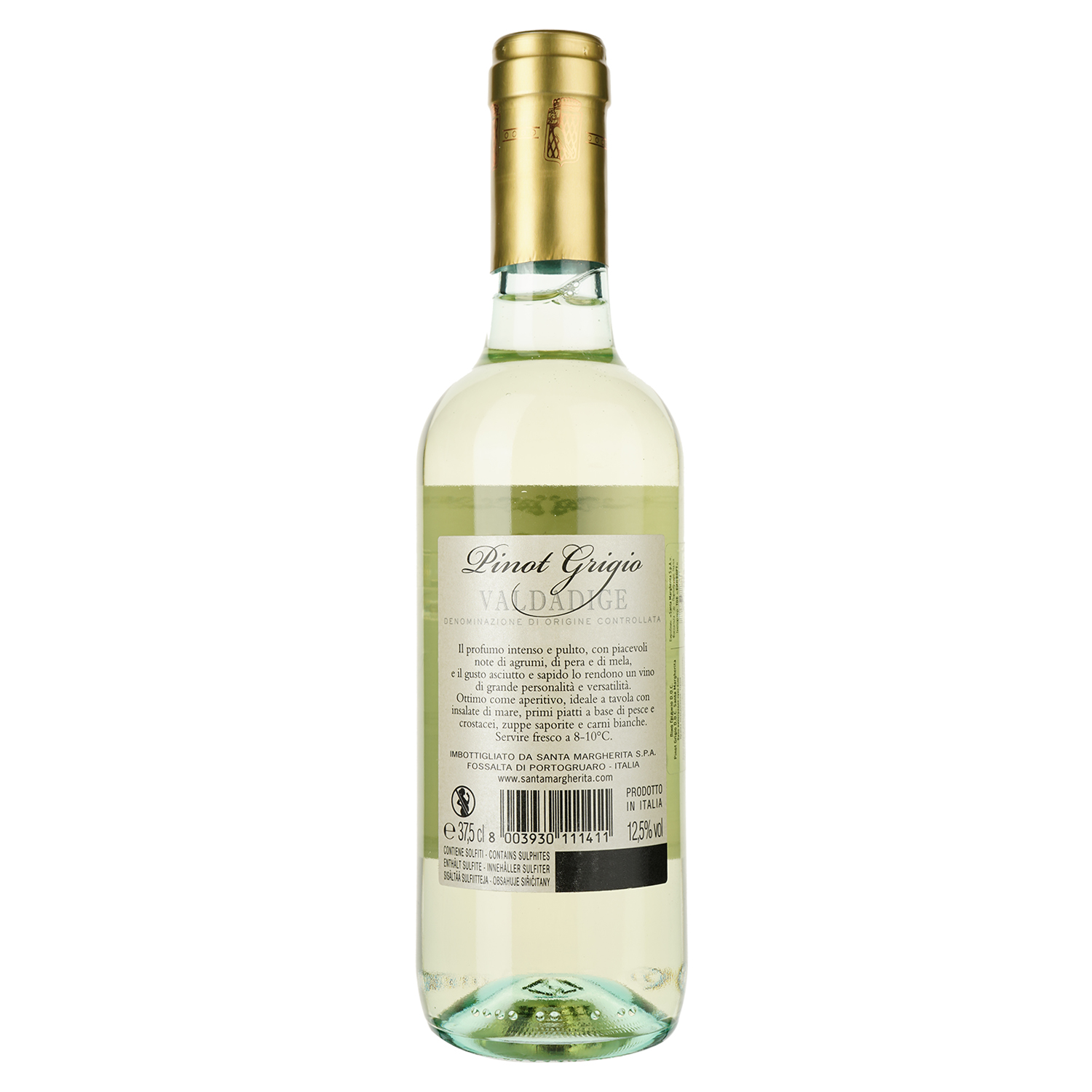 Вино Santa Margherita Pinot Grigio DOC, біле, сухе, 12,5%, 0,375 л - фото 2