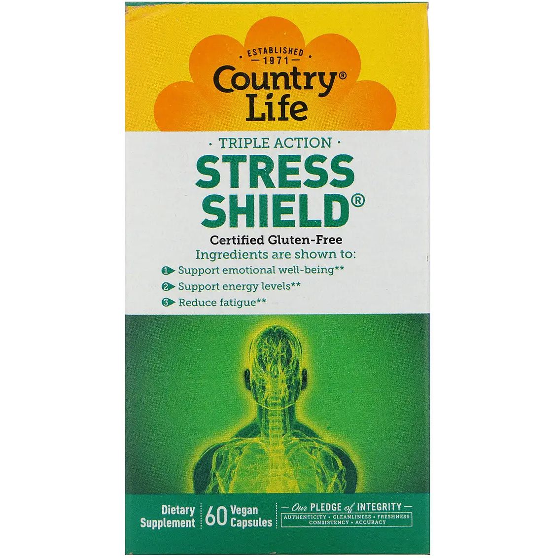 Антистрессовый энергетический комплекс Country Life Stress Shield 60 капсул - фото 2