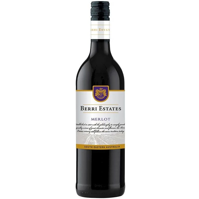 Вино Berri Estates Merlot, червоне, напівсухе, 13,5%, 0,75 л - фото 1
