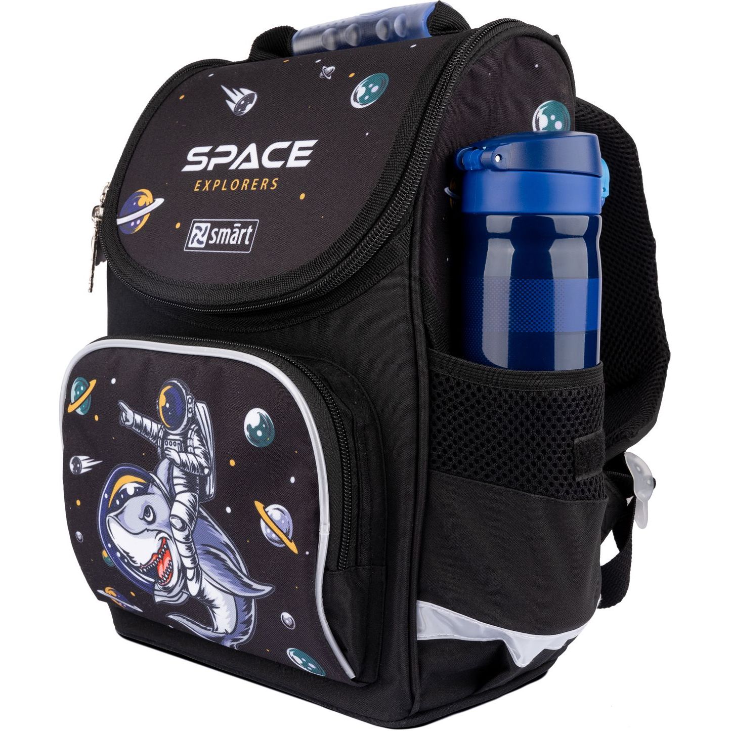 Рюкзак шкільний каркасний Smart PG-11 Space Explorers, черный (559005) - фото 2
