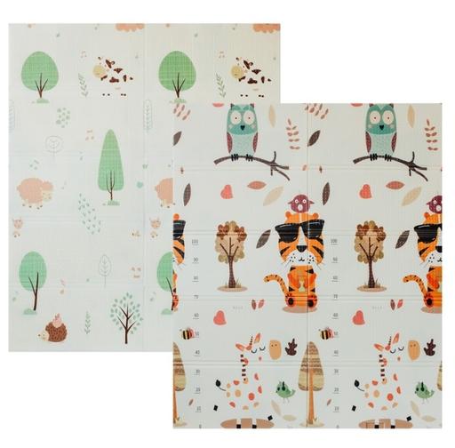 Уцінка. Дитячий двосторонній складаний килимок Poppet Тигреня в лісі та Молочна ферма 150х180 см (PP001-150) - фото 1