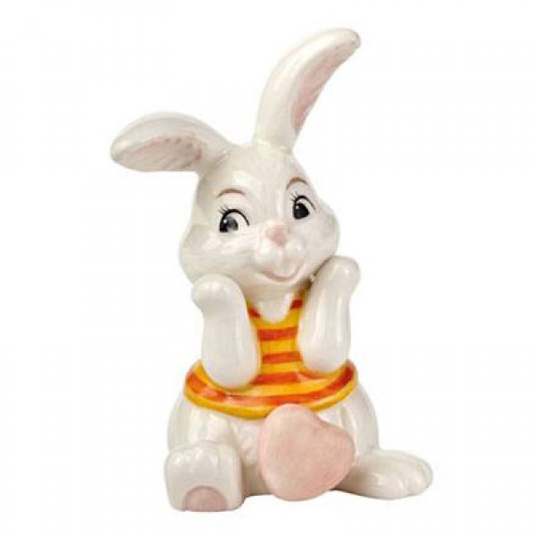 Статуэтка Goebel Влюбленный кролик-девочка, фарфор, 8 см (66-881-19-4/2*) - фото 1