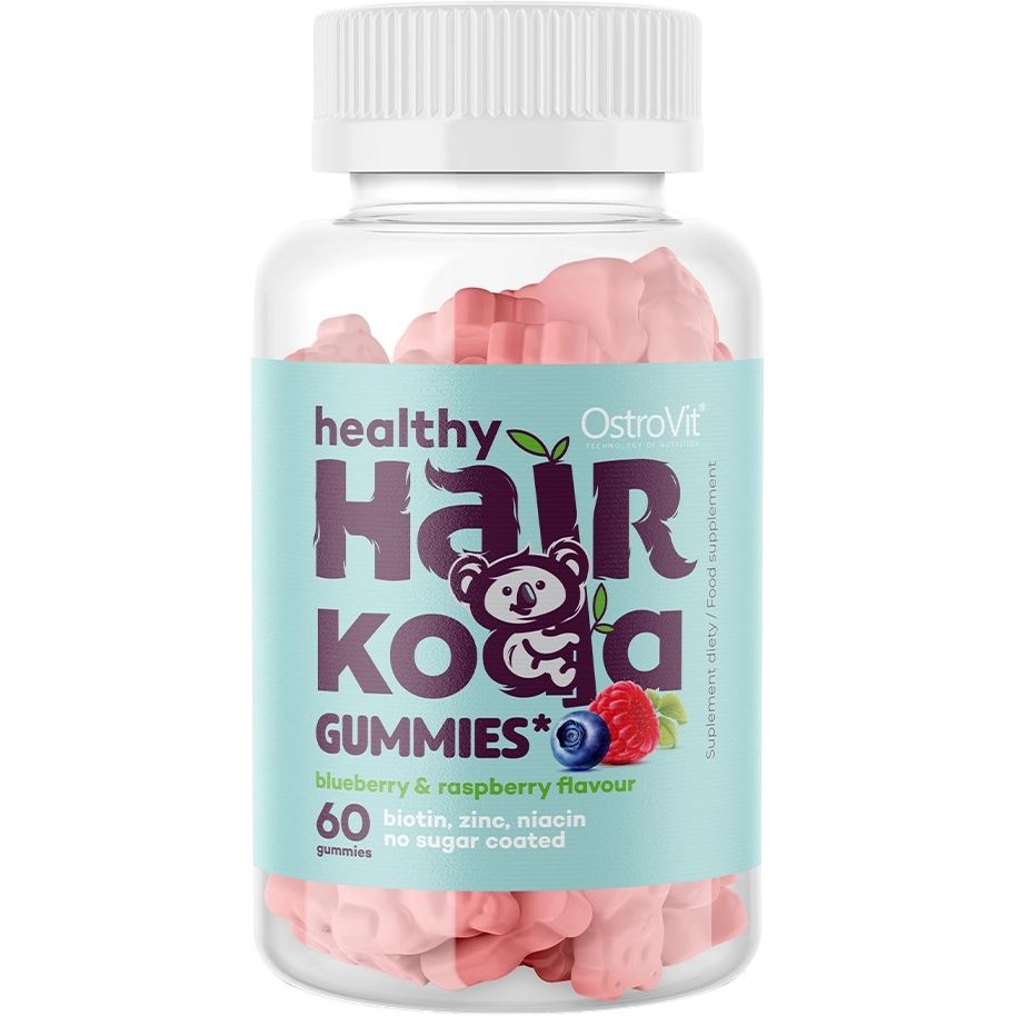 Вітамінно-мінеральний комплекс OstroVit Healthy Hair Koala Ягідно-малиновий 60 жувальних цукерок - фото 1