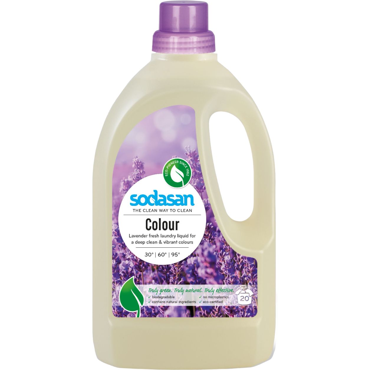 Органічний рідкий засіб Sodasan Color Lavender для прання кольорових і чорних речей 1.5 л - фото 1