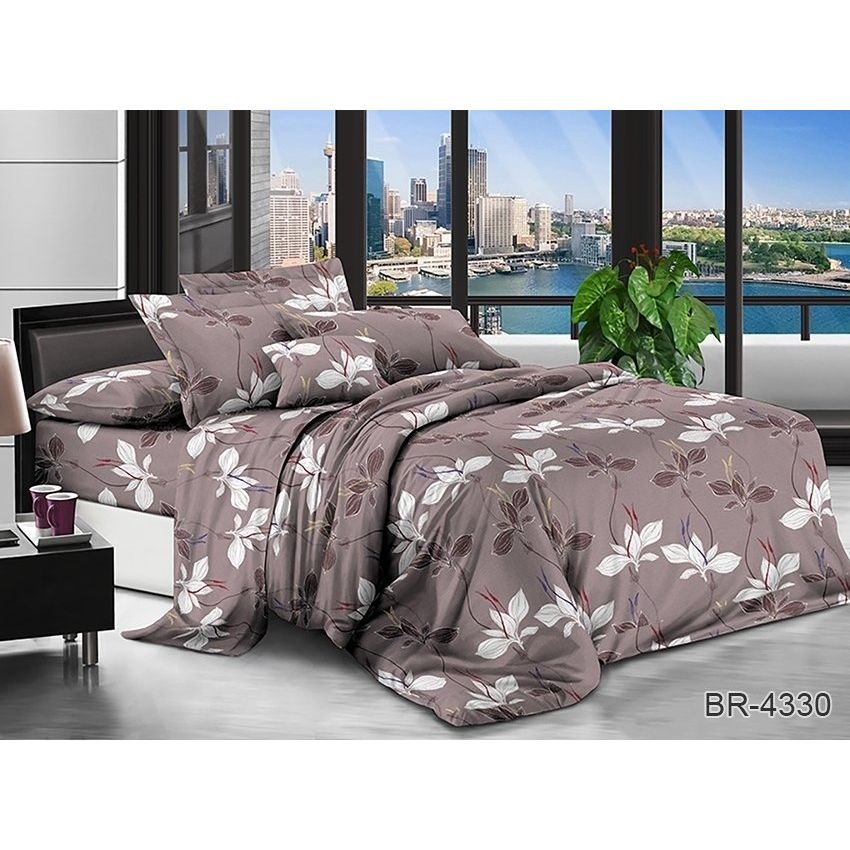 Комплект постільної білизни TAG Tekstil 2-спальний 000247789 (BR-4330) - фото 1
