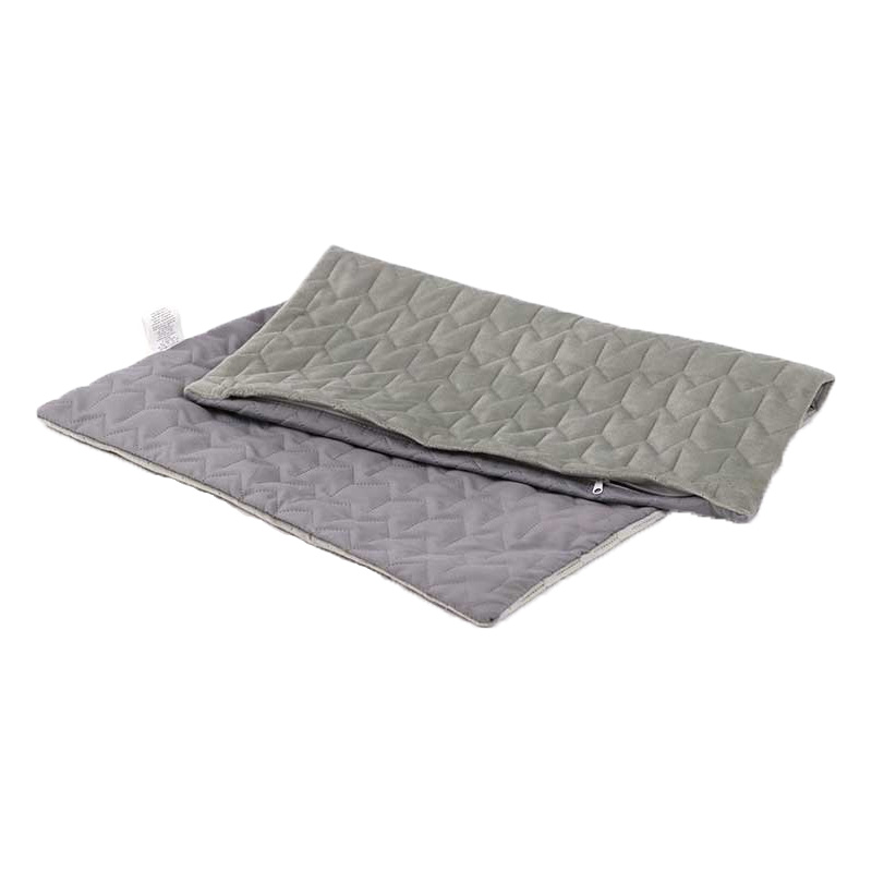 Чохол на подушку Руно Grey на блискавці, стьобаний мікрофайбер+велюр, 50х70 см, сірий (382.55_Grey) - фото 3