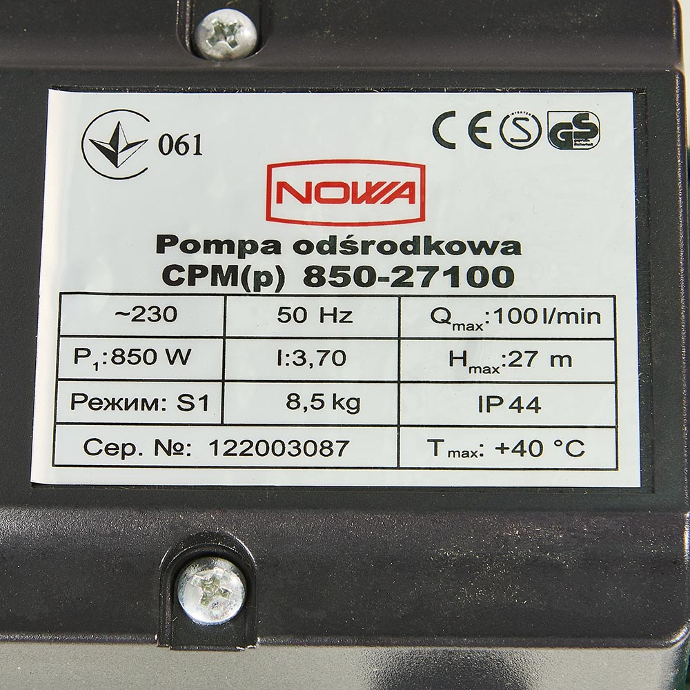 Насос центробежный Nowa CPM(p) 850-27100 (148882) - фото 7