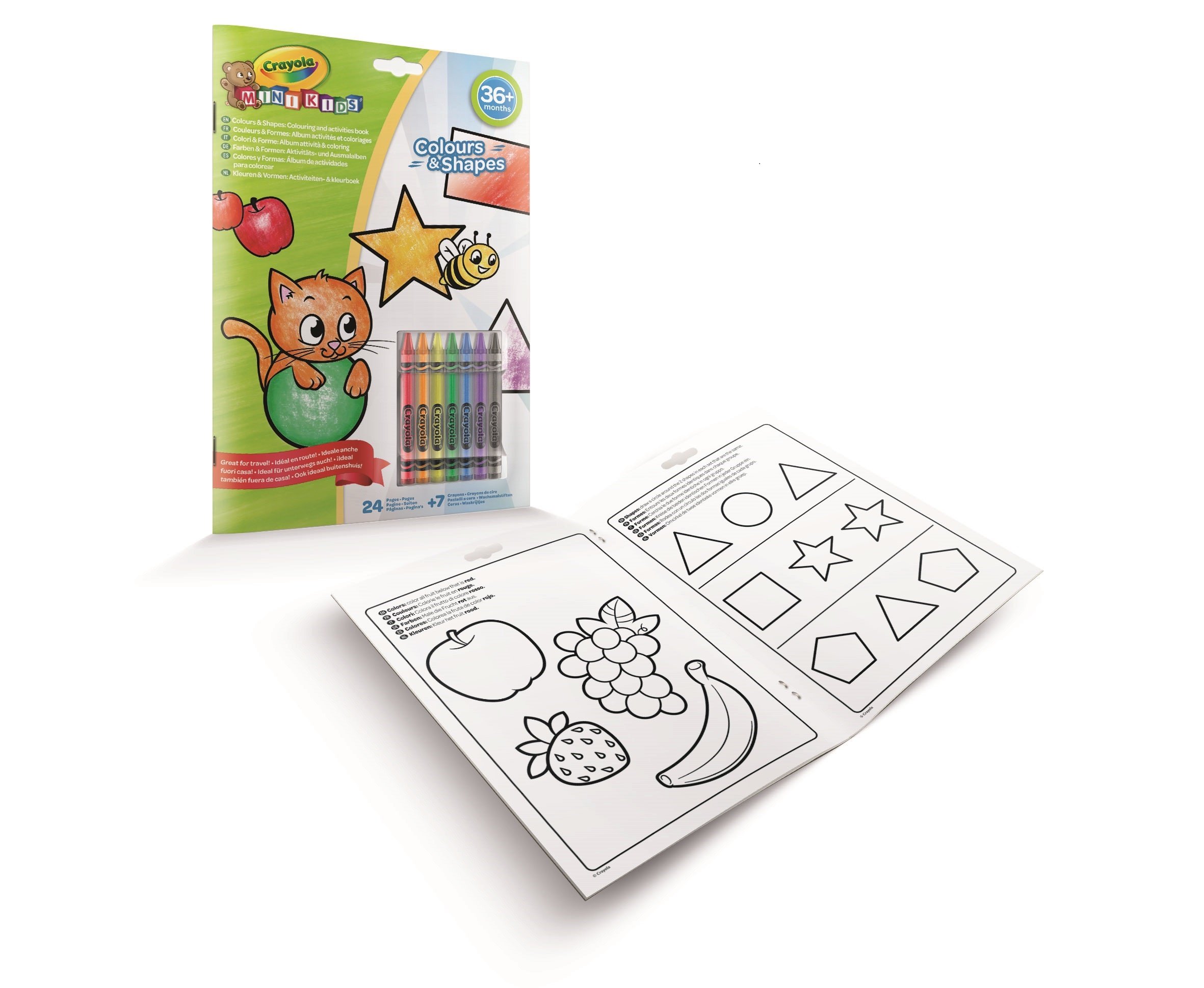 Розмальовка Crayola Mini Kids Кольори та форми, з крейдою, 24 сторінки (25-2727) - фото 2