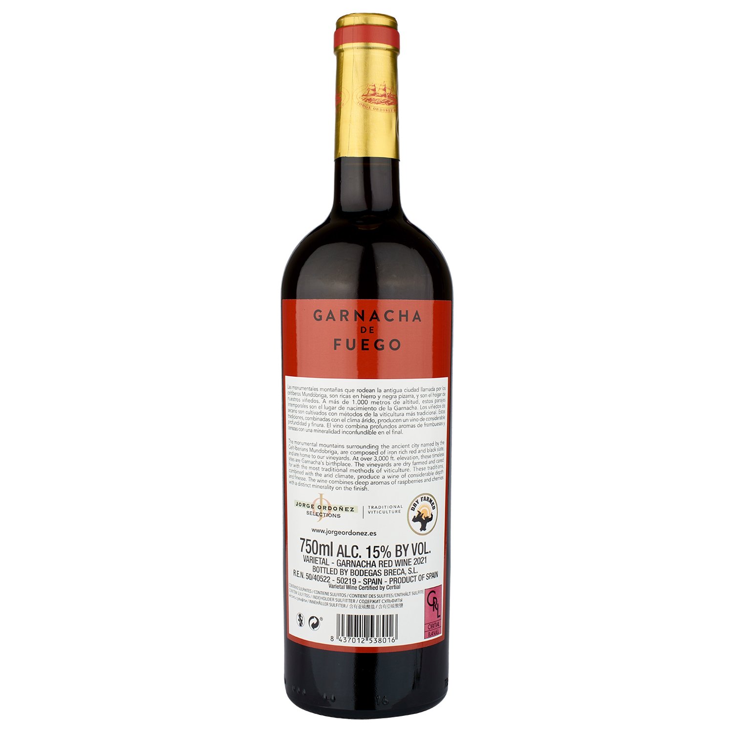 Вино Breca Garnacha de Fuego, червоне, сухе, 0,75 л (Q4353) - фото 2