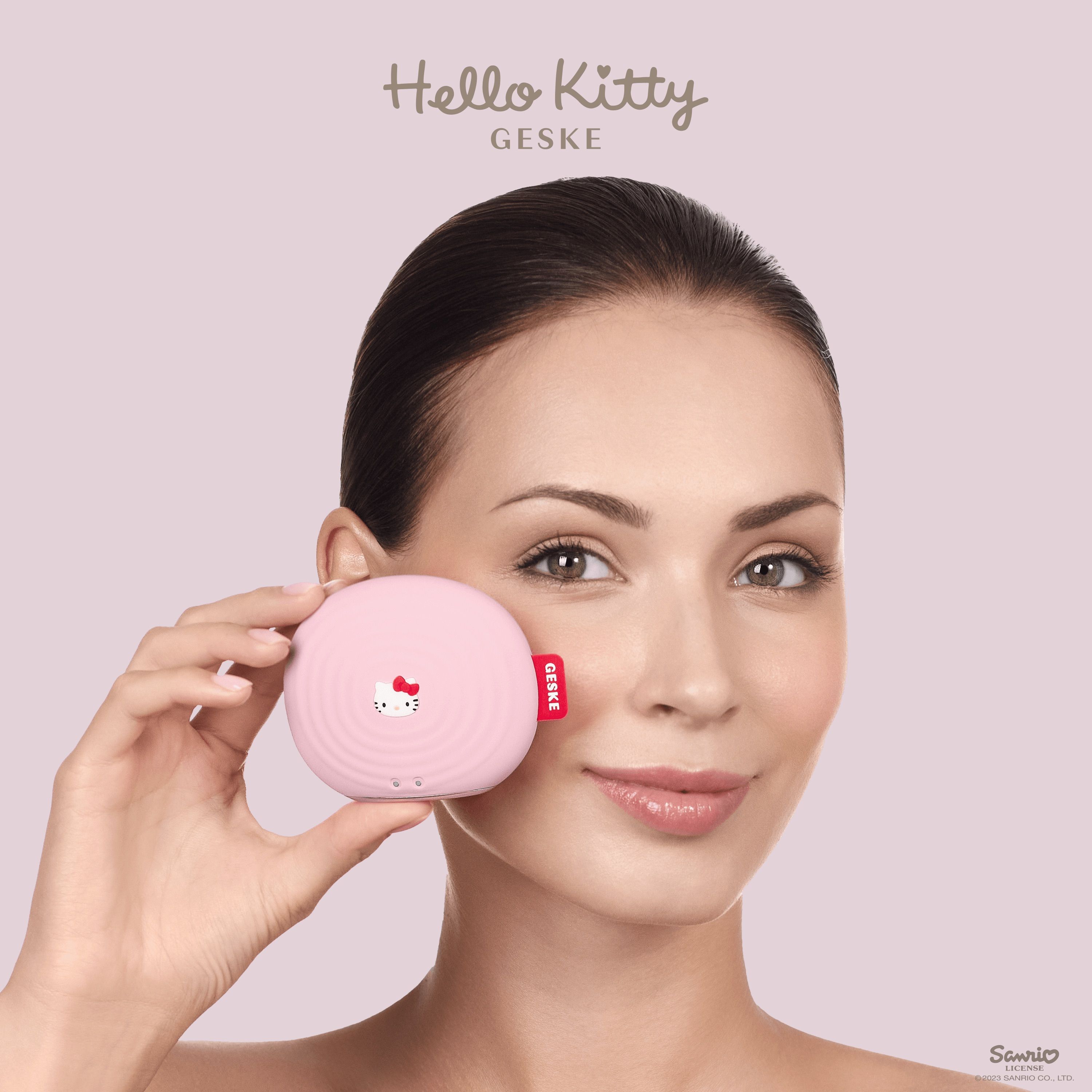 Електронна звукова щітка для обличчя GESKE Sonic Facial Brush 4 в 1 by Hello Kitty рожева - фото 7