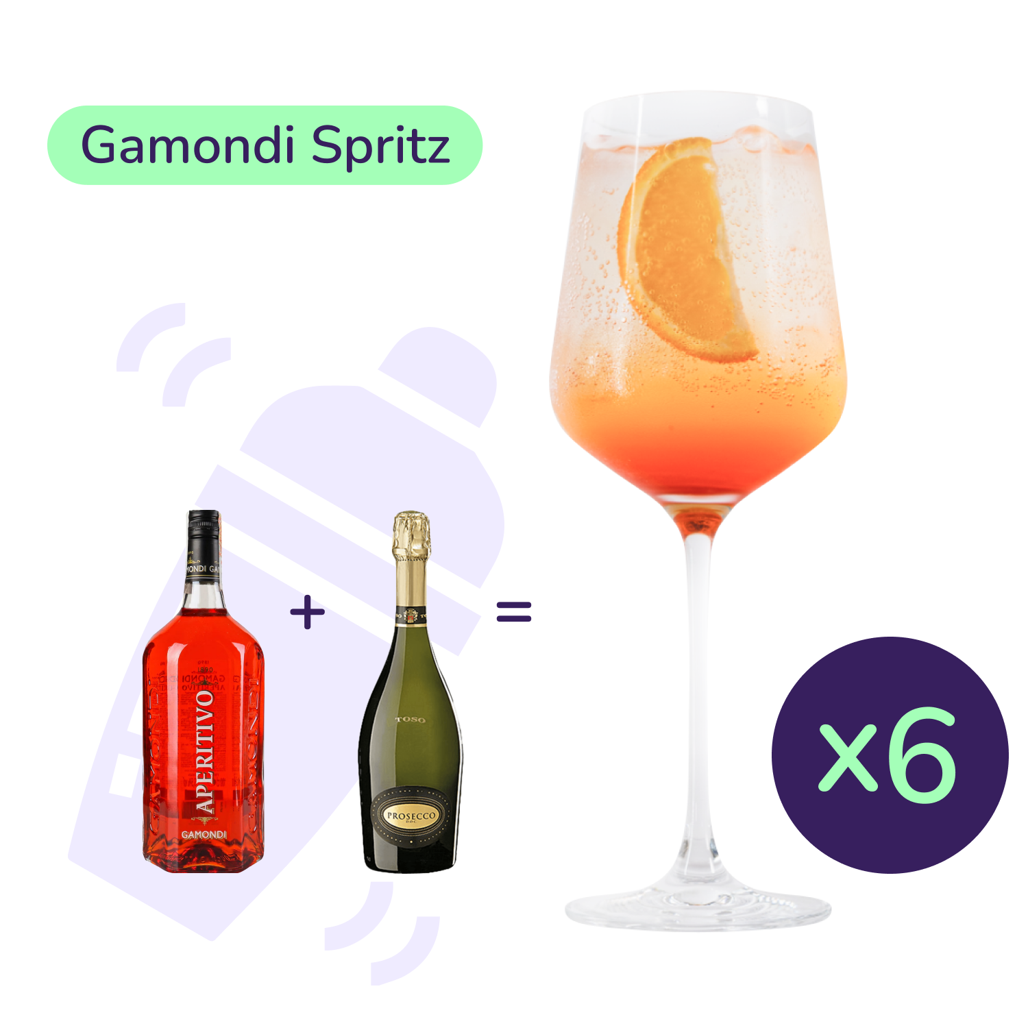 Коктейль Gamondi Spritz (набір інгредієнтів) х6 на основі Gamondi - фото 1