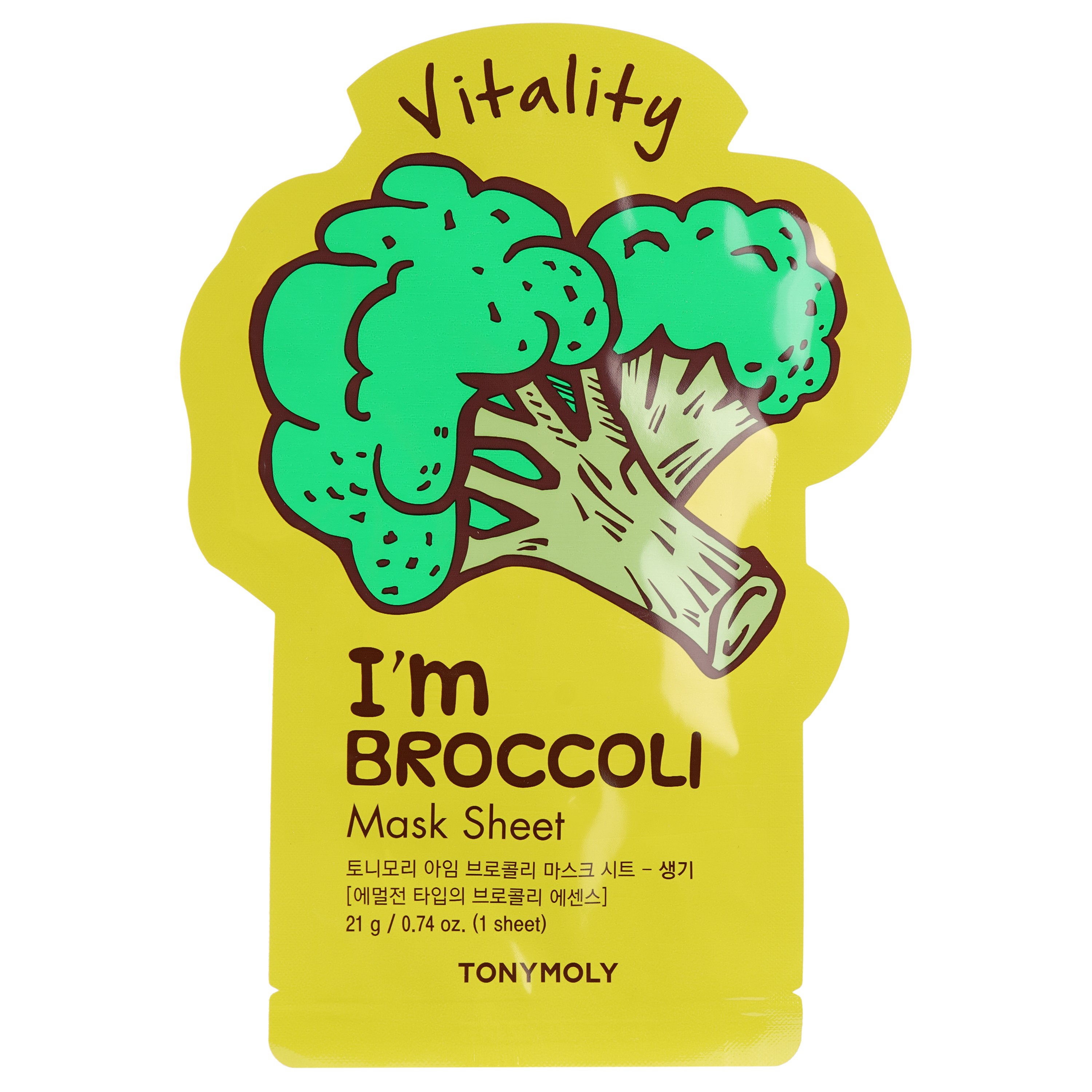 Маска тканевая для лица Tony Moly I'm Broccoli Mask Sheet Vitality Брокколи, 21 мл - фото 1