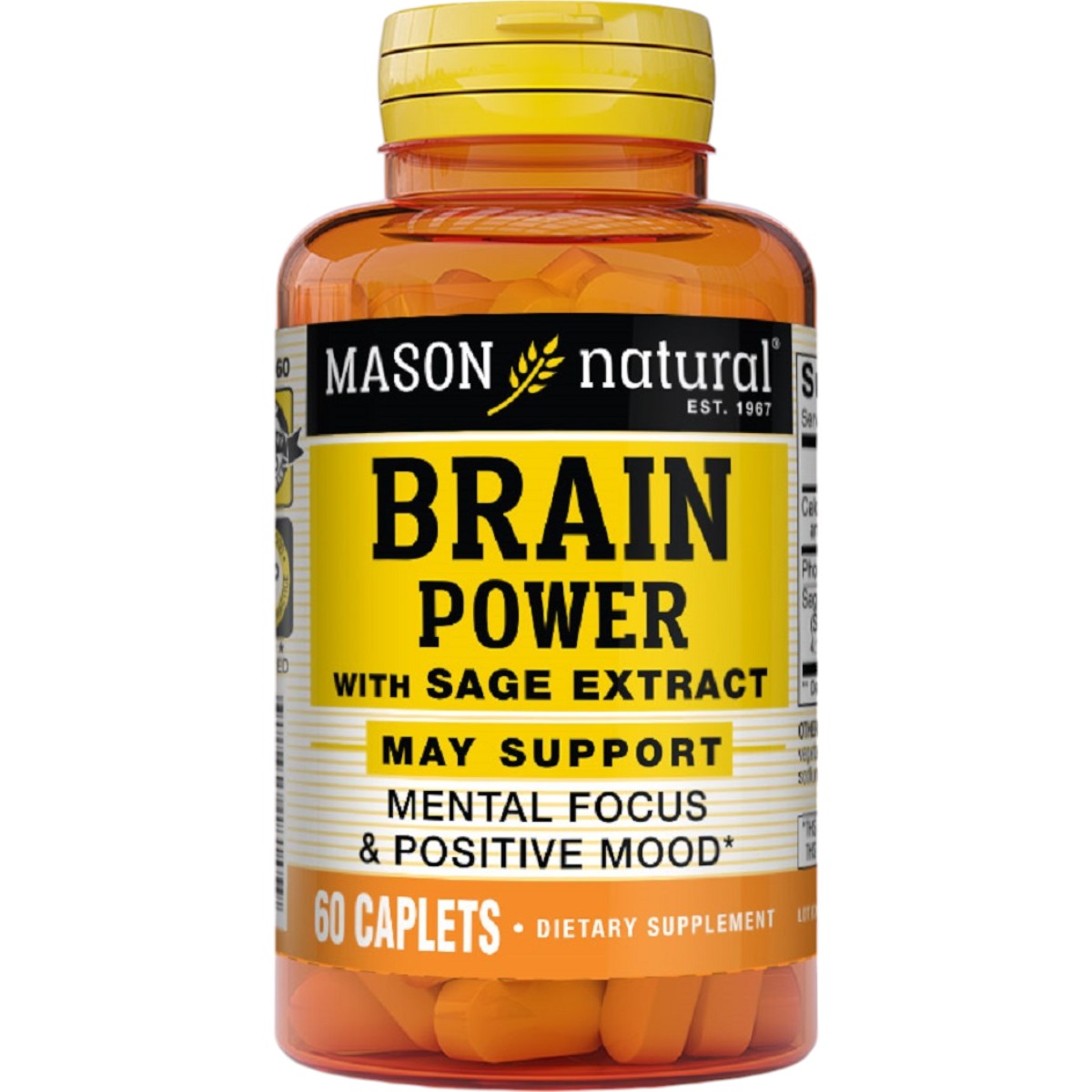 Комплекс для мозга Mason Natural Brain power with sage extract с экстрактом шалфея 60 каплет - фото 1