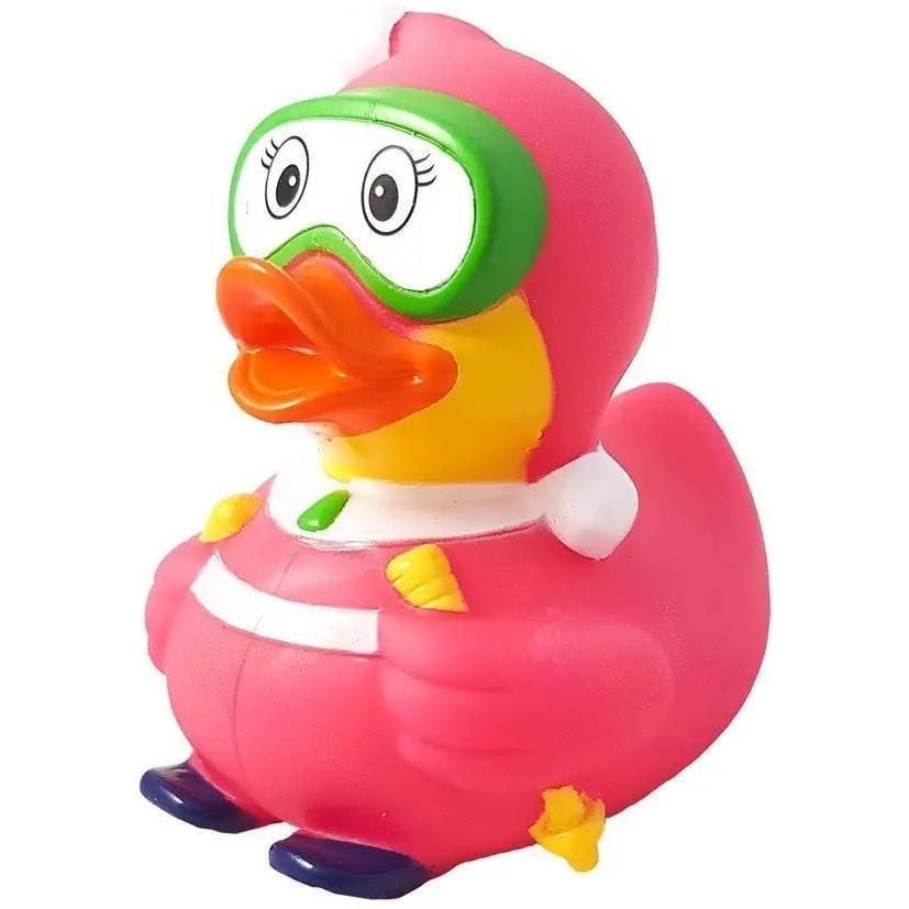 Іграшка для купання FunnyDucks Качка-лижниця, рожева (1635) - фото 2