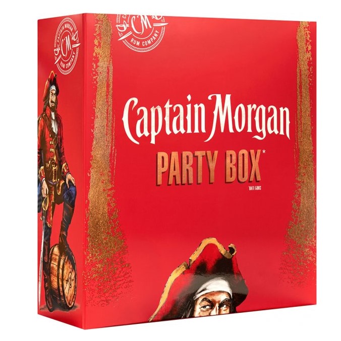 Набор Captain Morgan Party Box: Ромовый напиток Captain Morgan Spiced Gold, 0,7 л, 35% + Ромовый напиток Captain Morgan Spiced Black, 0,7 л, 40% - фото 1