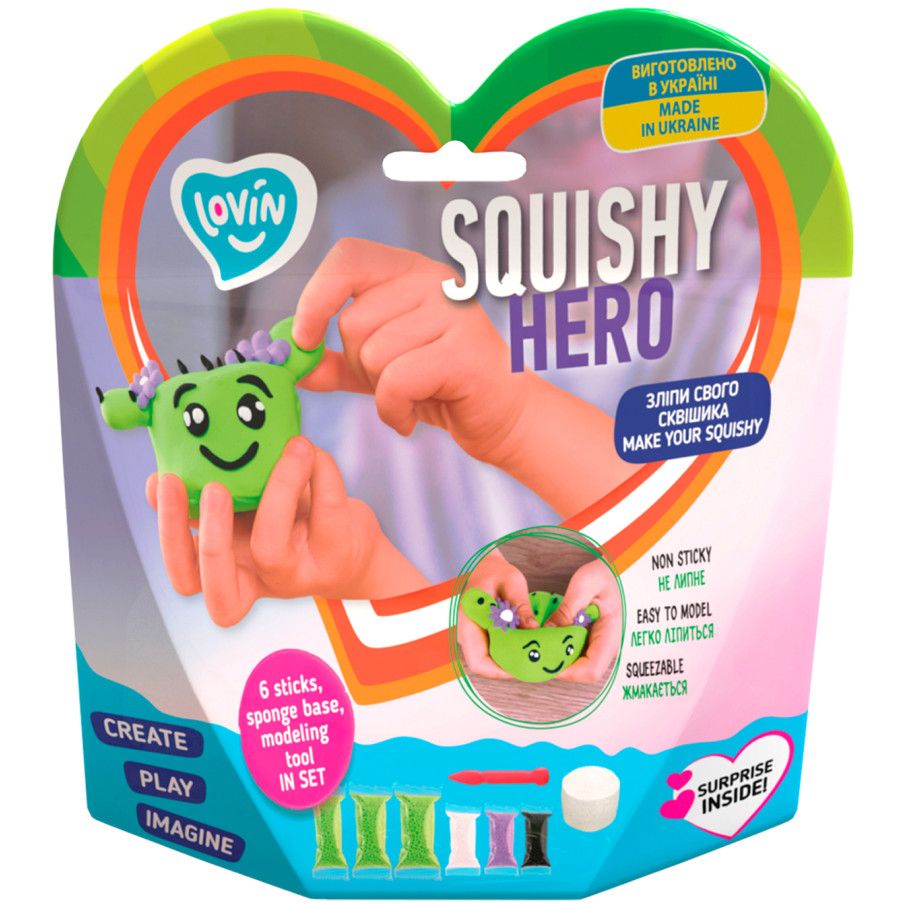 Набор для лепки Lovin Squishy Cactusita 70124 с воздушным пластилином - фото 1