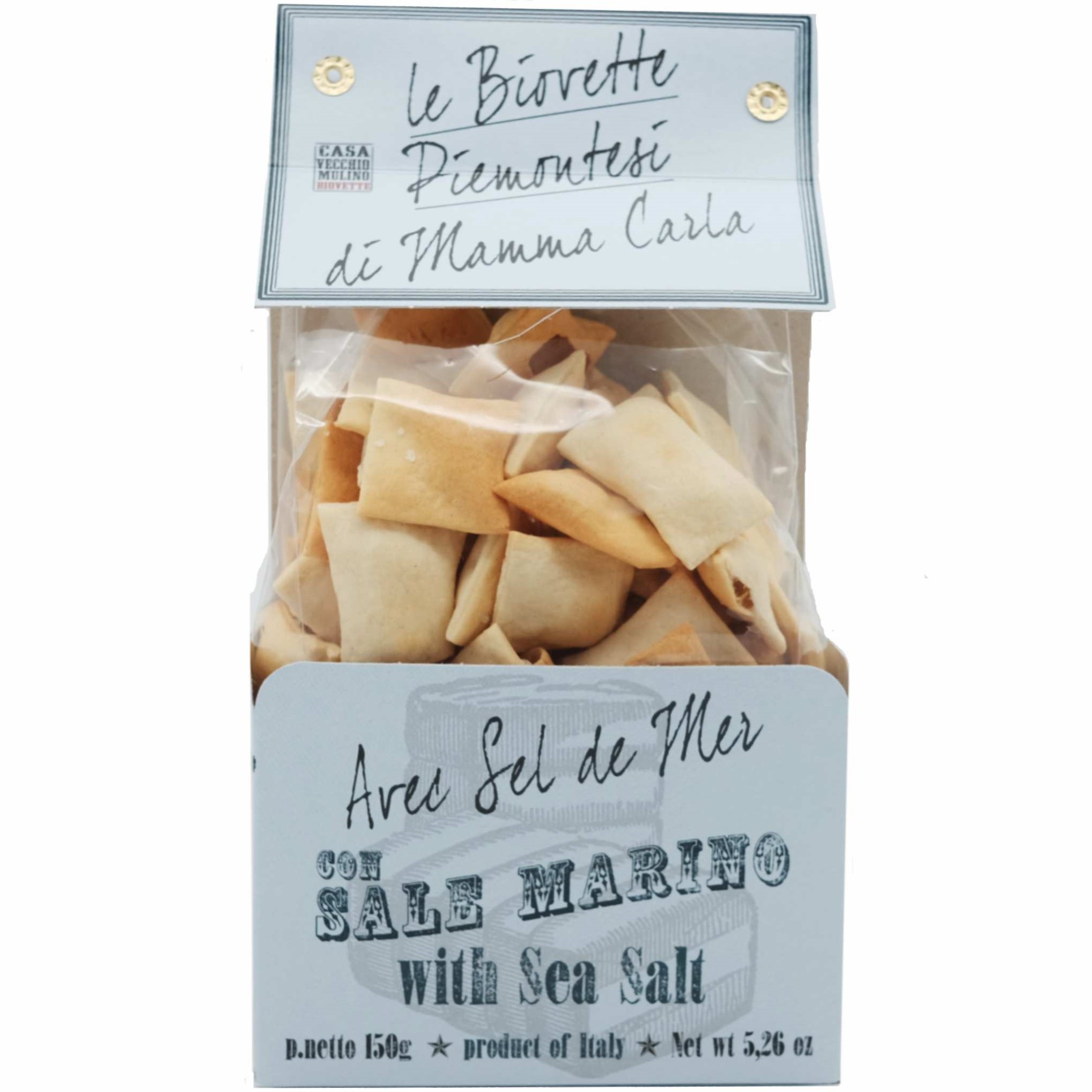 Хлібці Casa Vecchio Mulino Biovette з морською сіллю 150 г - фото 1