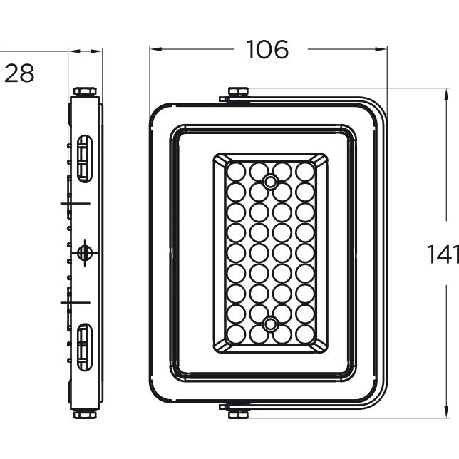 Прожектор Eurolamp LED с радиатором черный (LED-FL-50(B)) - фото 3