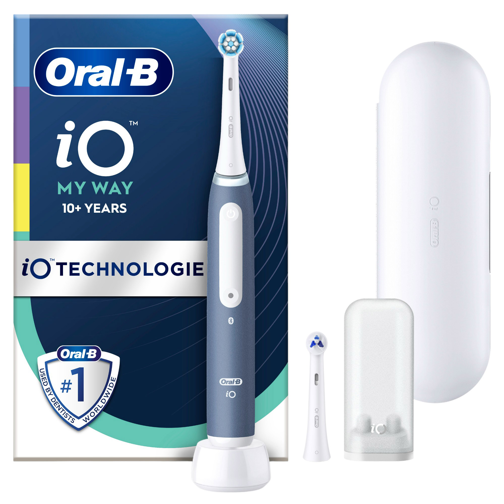 Электрическая зубная щетка Oral-b Braun iO 4 My Way Blue + футляр - фото 1