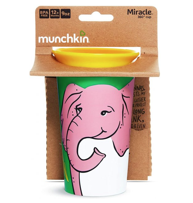 Чашка-непроливайка Munchkin Miracle 360 WildLove Слоник, 266 мл, желтый (05193201) - фото 4