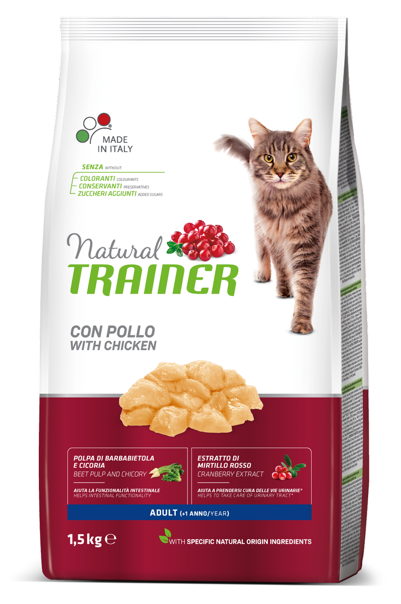 Сухий корм для котів Trainer Natural Super Premium Adult with Fresh Chicken, зі свіжою курочкою, 1.5 кг - фото 1