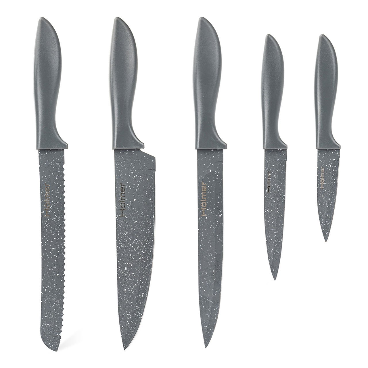 Набір ножів Holmer, 6 предметів, сірий (KS-66118-PSSPG Marble) - фото 2