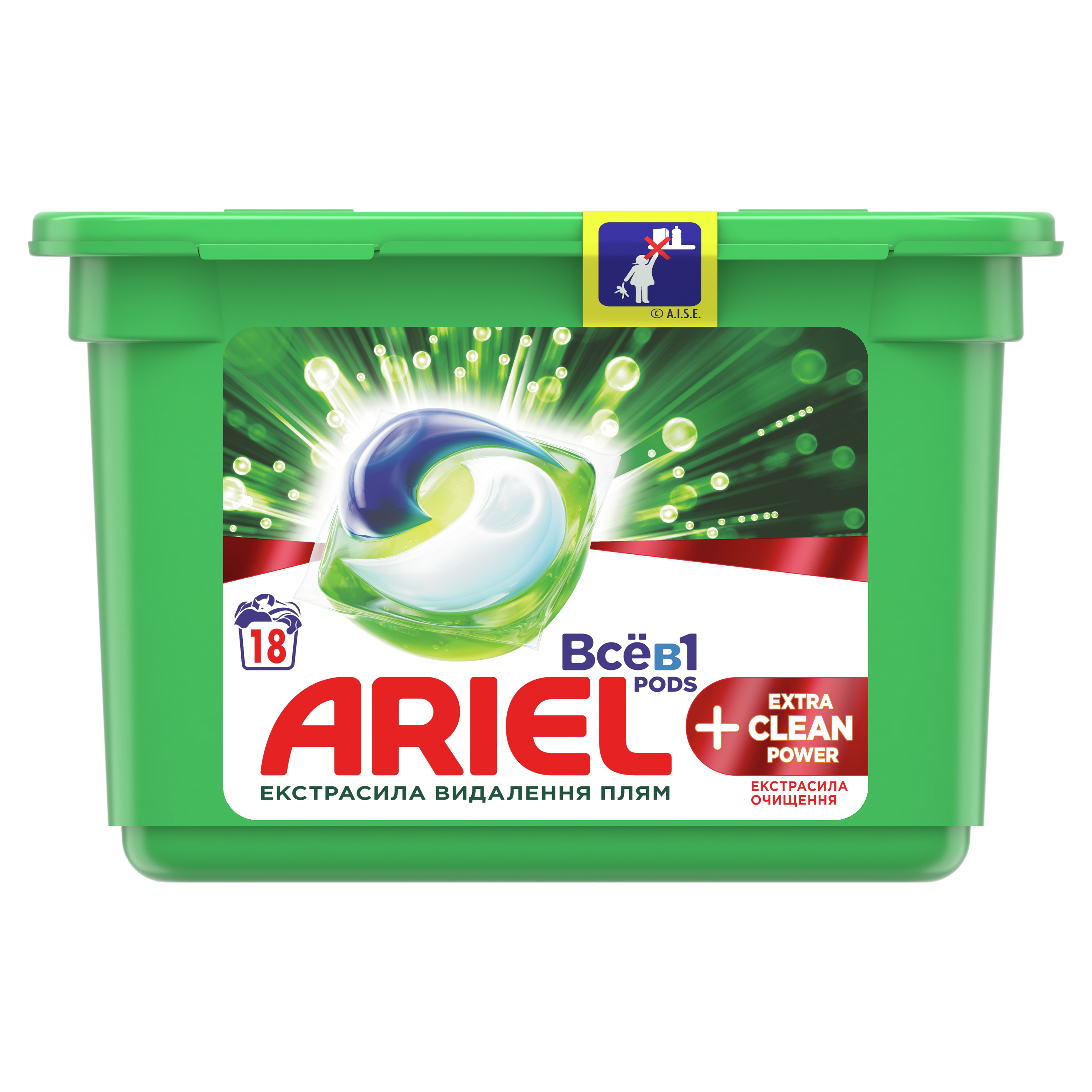 Капсули для прання Ariel Pods Все-в-1 + Екстра OXI Effect, 18 шт (81763739) - фото 1