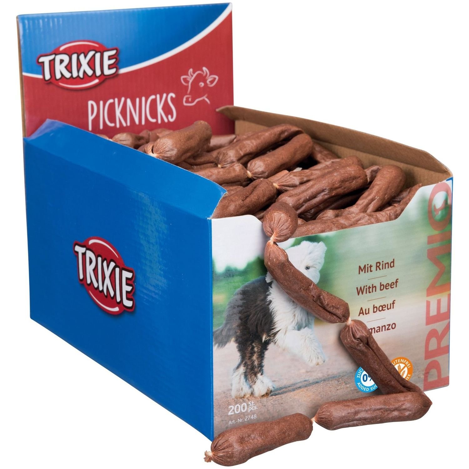 Ласощі для собак Trixie Premio Picknicks Сосиски з яловичиною, 1.6 кг, 200 шт. (2748) - фото 1