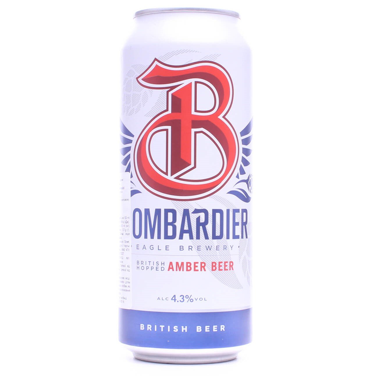 Пиво Bombardier, янтарное, фильтрованное, 4,3%, ж/б, 0,5 л (501482) - фото 1