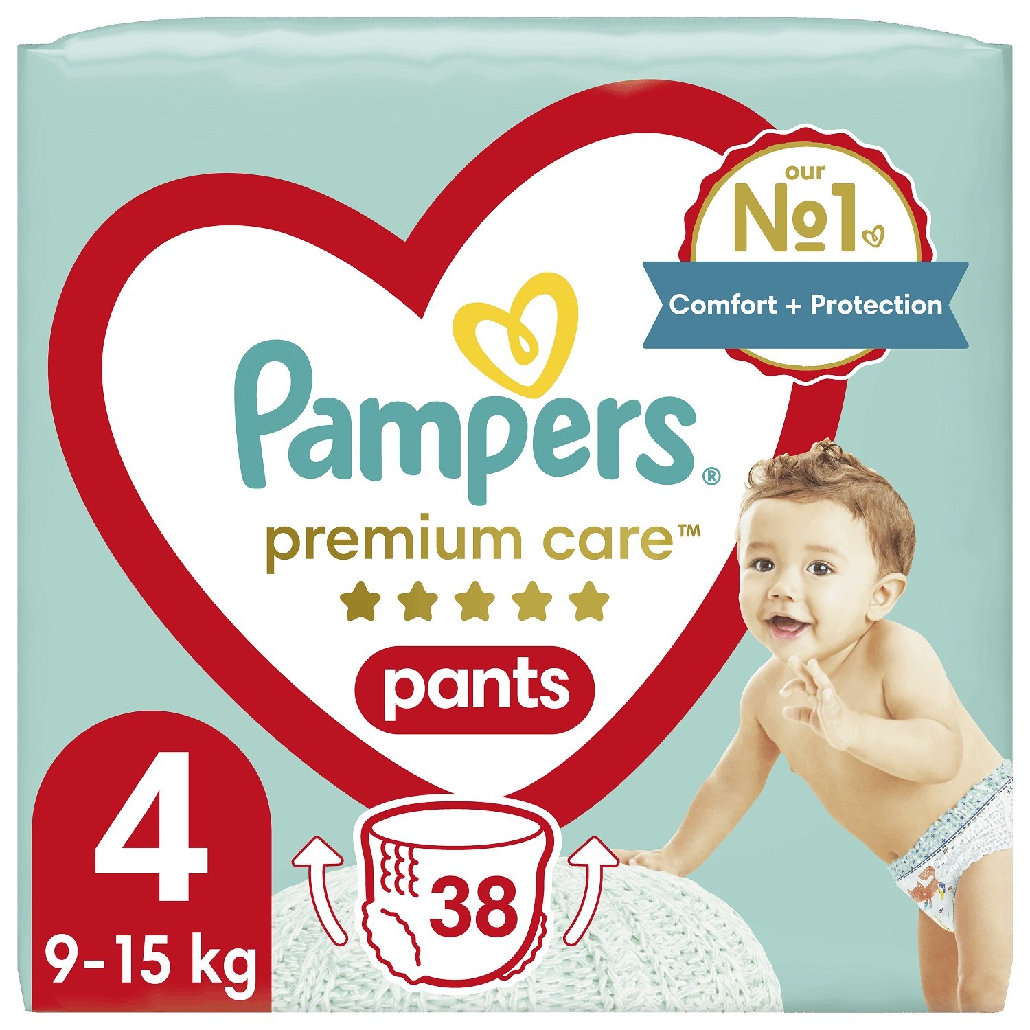 Подгузники-трусики Pampers Premium Care Pants 4 (9-15 кг), 38 шт. - фото 1