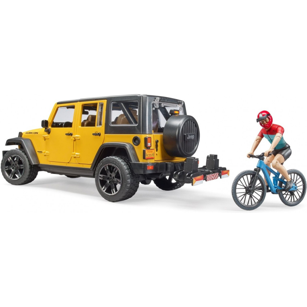 Джип Bruder Jeep Rubicon з фігуркою велосипедиста на спортивному байку, 1:16 (02543) - фото 3