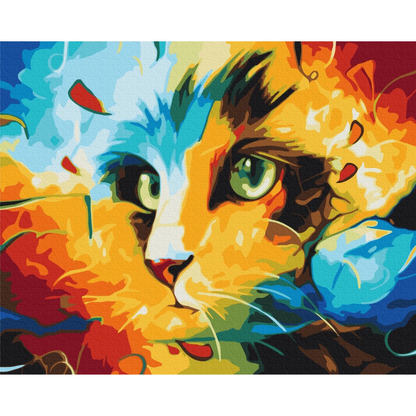 Картина по номерам Кот в ярких красках Brushme 40x50 см разноцветная 000277098 - фото 1