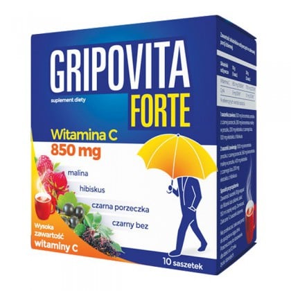 Пищевая витаминная добавка Gripovita форте Витамин С, 10 пакетиков-саше - фото 1