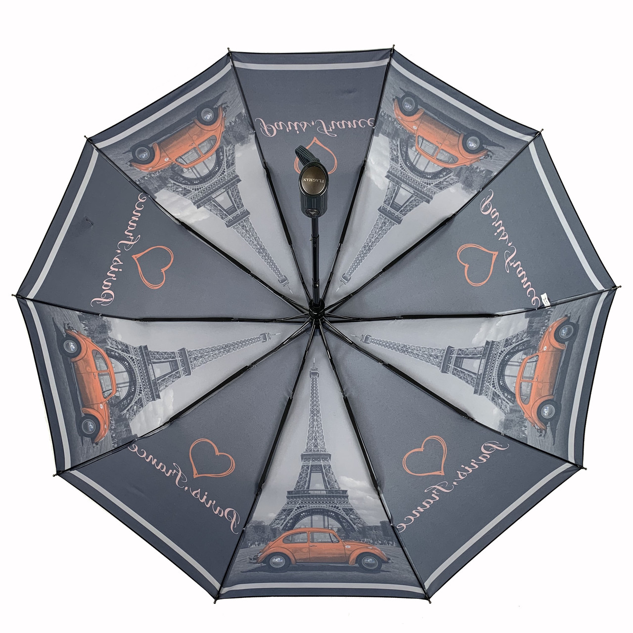 Женский складной зонтик полуавтомат The Best 102 см черный - фото 3
