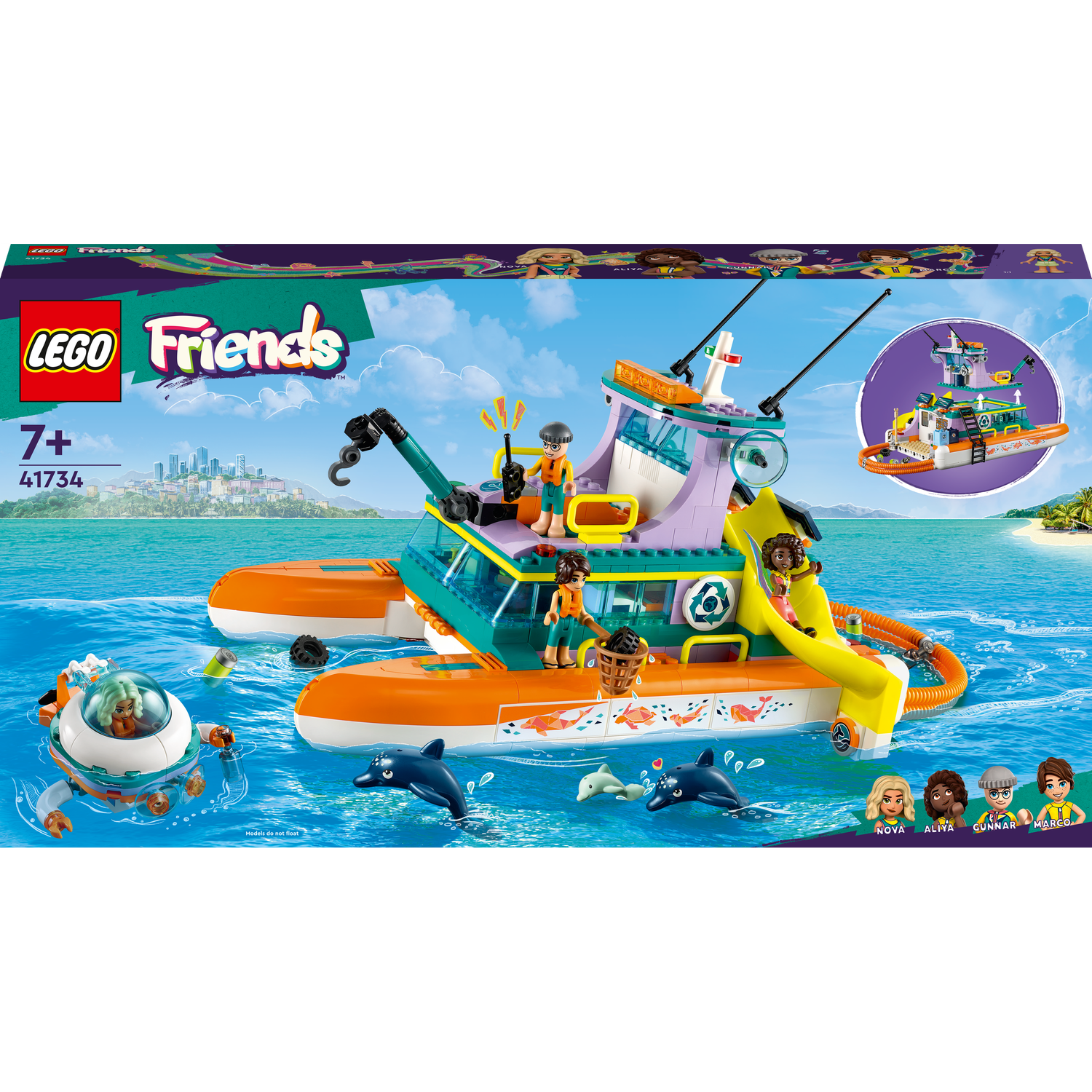 Конструктор LEGO Friends Лодка морской спасательной бригады, 717 деталей (41734) - фото 1