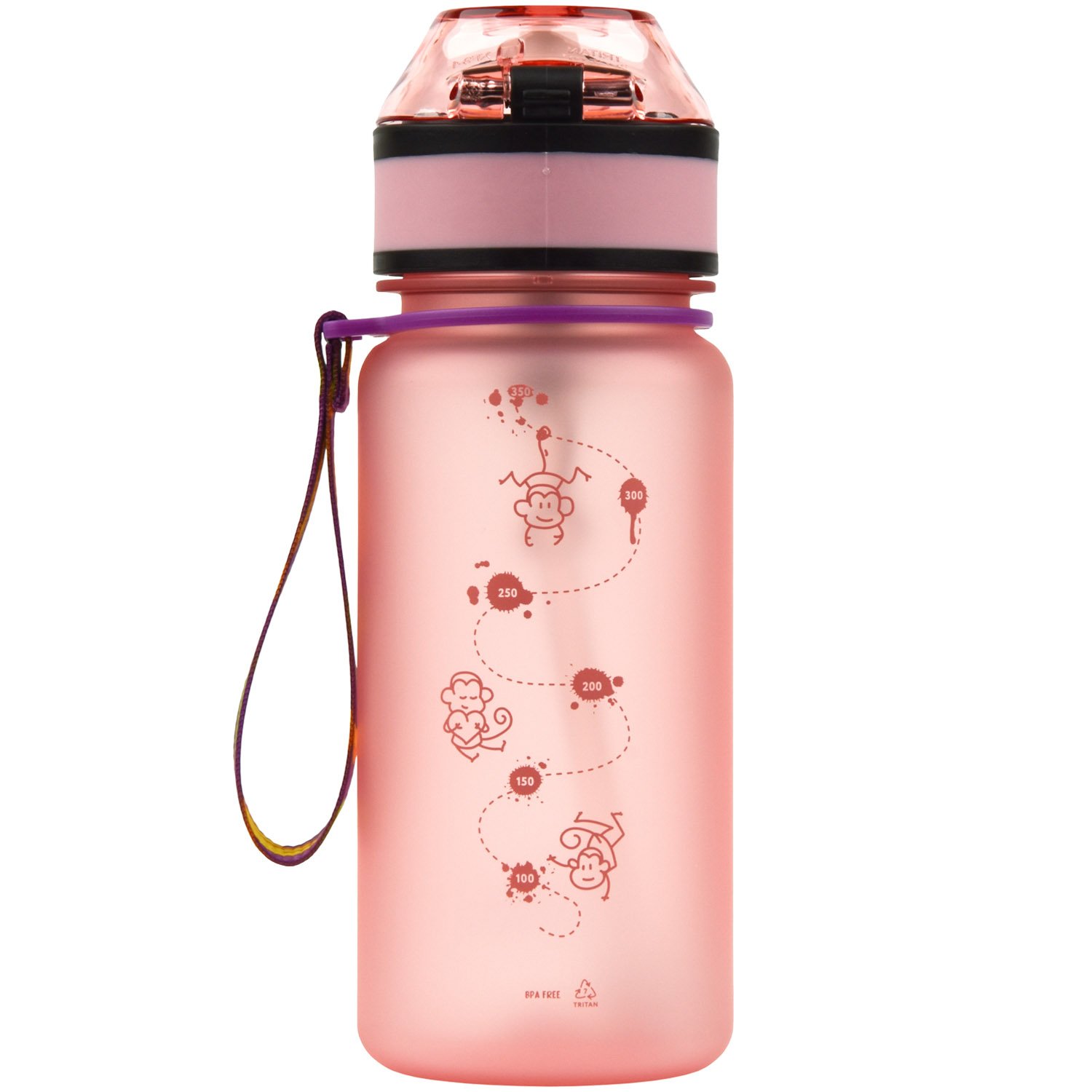 Детская бутылка для воды UZspace LittleBig, коралловая, 350 мл (3020) - фото 3