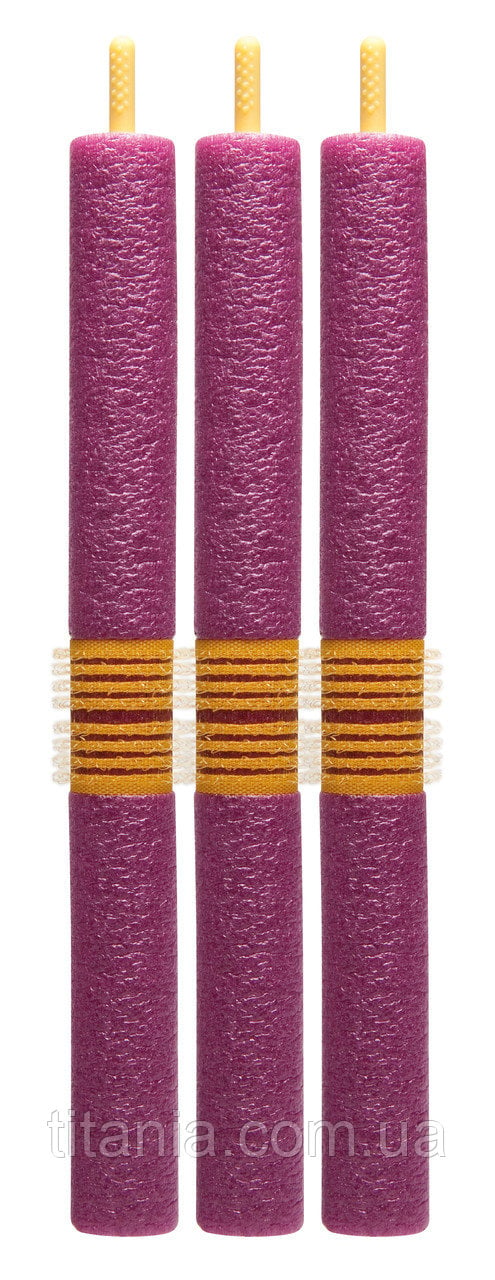 Бигуди мягкие Titania 18x180 мм фиолетовые 3 шт. (8033) - фото 1
