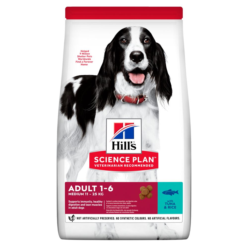 Сухий корм для дорослих собак середніх порід Hill’s Science Plan Adult Medium Breed, з тунцем і рисом, 12 кг (604280) - фото 1