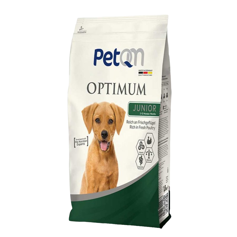 Cухий корм для цуценят PetQM Dogs Optimum Junior with Fresh Poultry, з свіжою птицею, 15 кг (701515) - фото 1