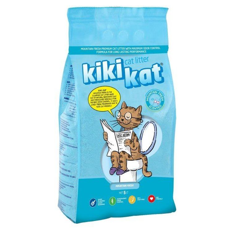 Бентонитовый наполнитель для кошачьего туалета KikiKat Cat Litter Mountain Fresh, 5 л - фото 1