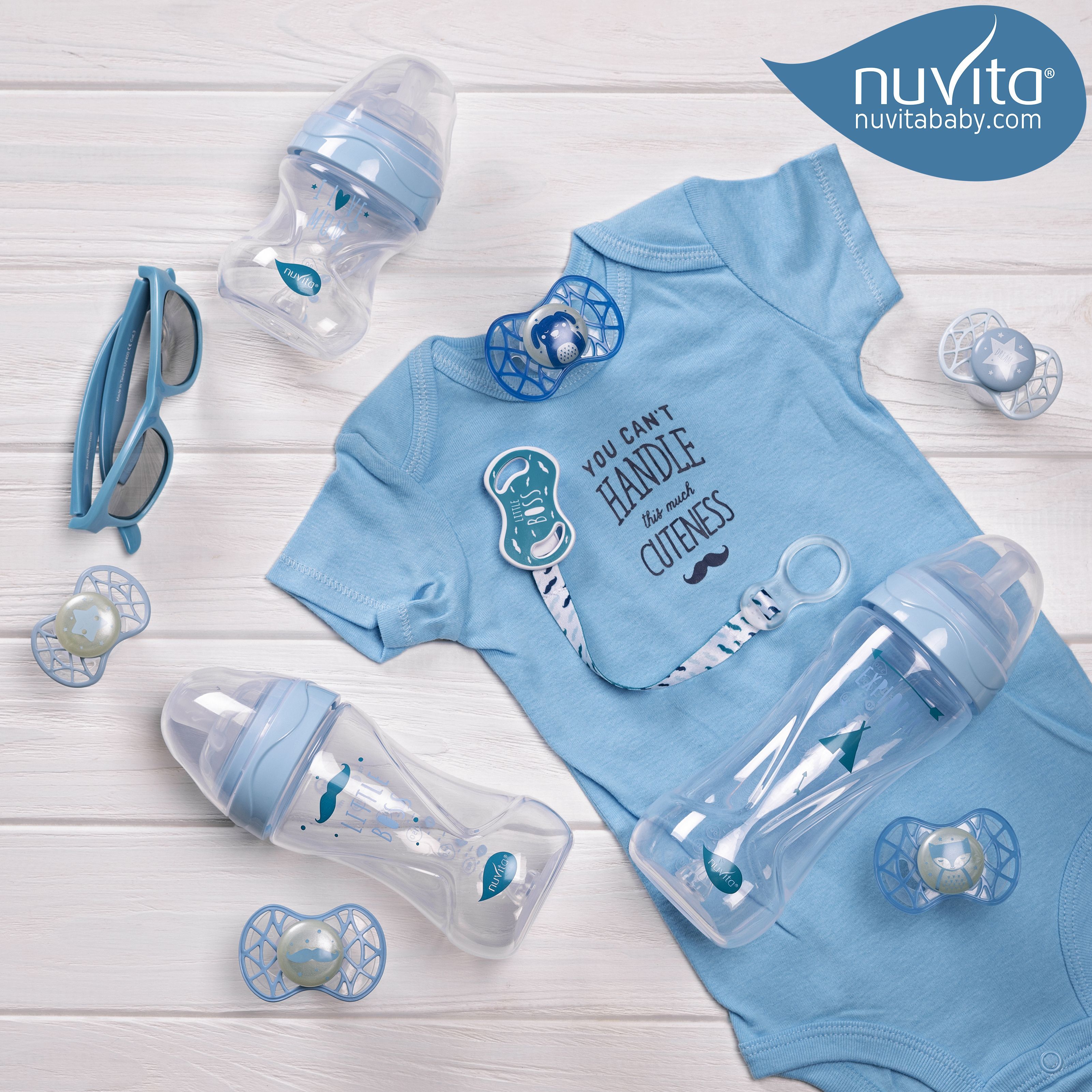Бутылочка для кормления Nuvita Mimic Collection, антиколиковая, 330 мл, голубой (NV6051AZZURO) - фото 11
