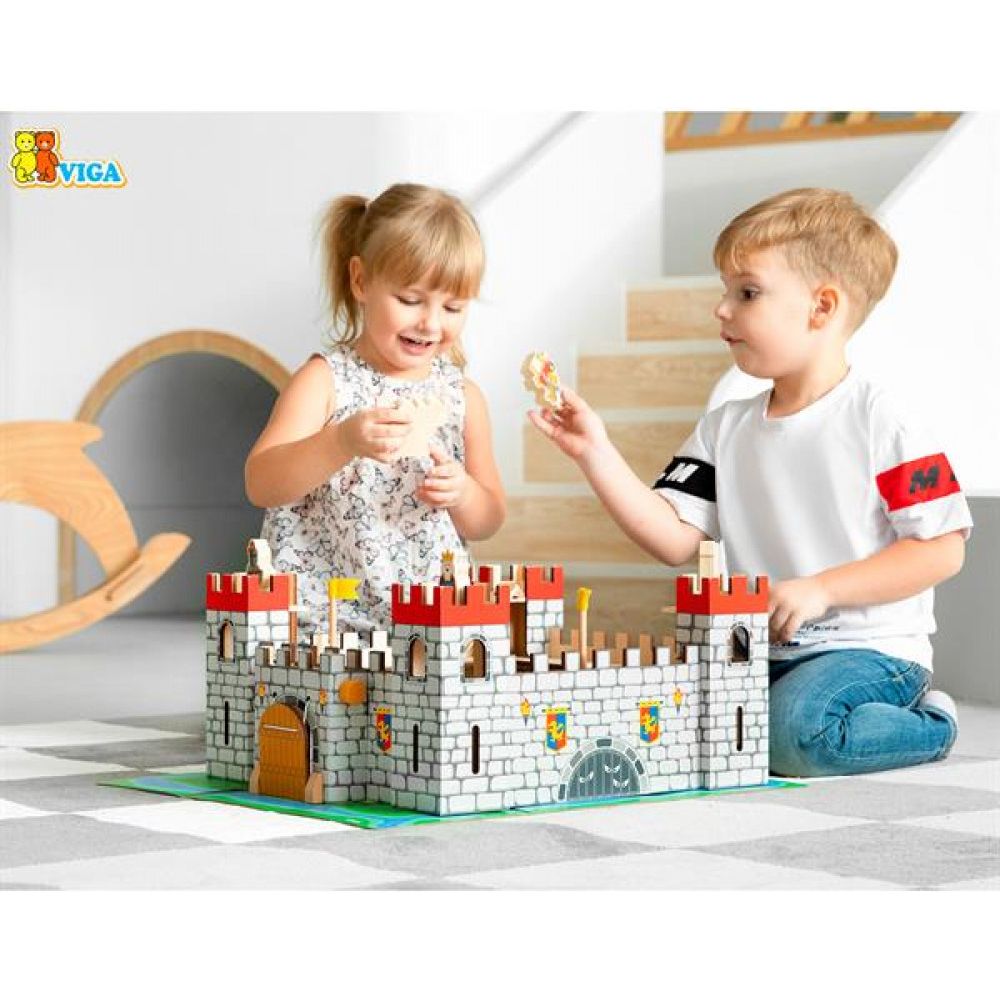 Деревянный игровой набор Viga Toys Игрушечный замок (50310) - фото 5