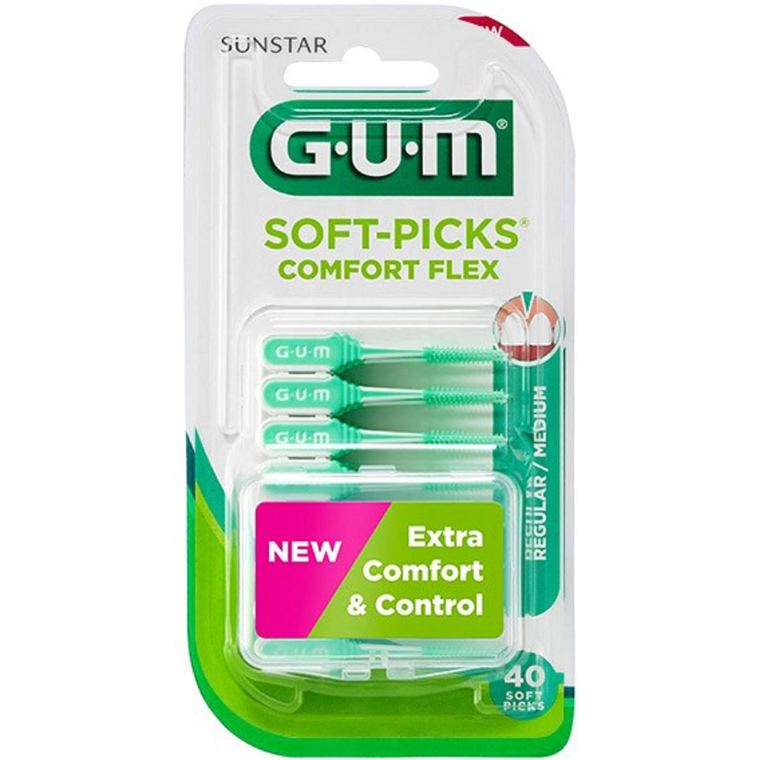 Набор межзубных щеток GUM Soft Picks Comfort Flex стандарт 40 шт. - фото 1