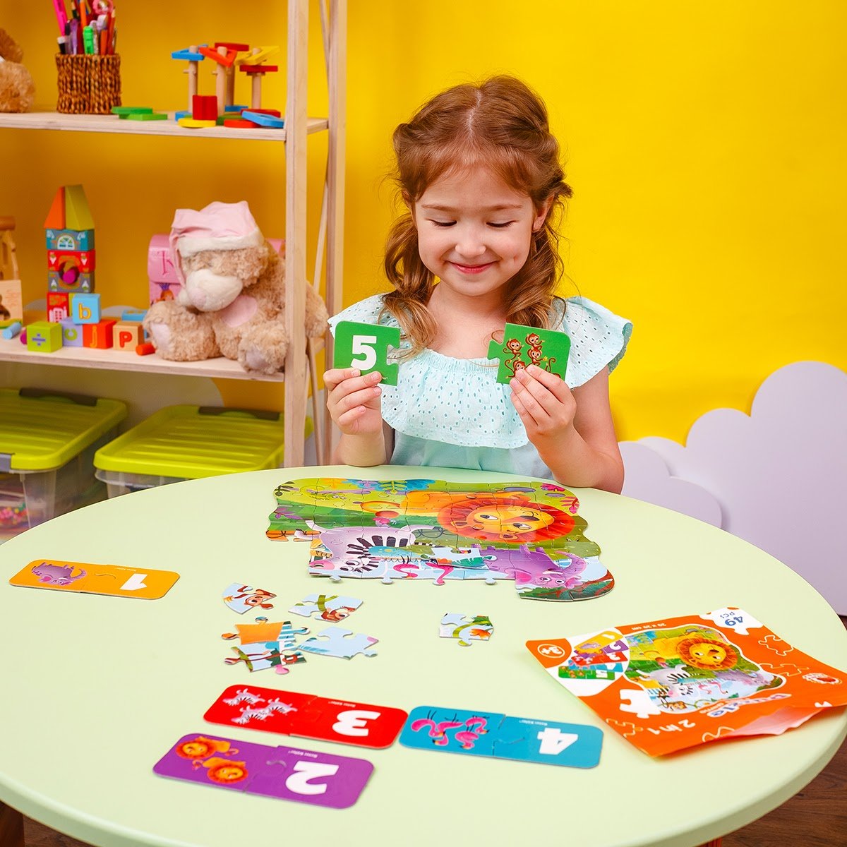 Пазлы Vladi Toys 2 в 1 Зоопарк, с мини-игрой, 49 элементов (RK1140-06) - фото 4