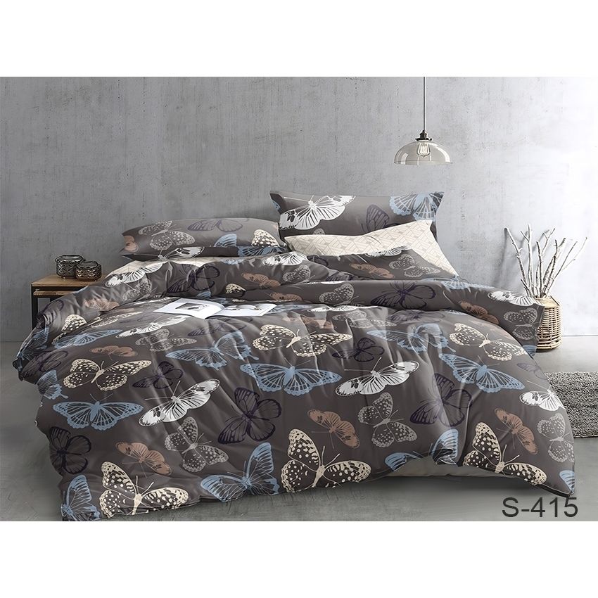 Комплект постельного белья TAG Tekstil с компаньоном Семейный Серый 000141903 (S415) - фото 1