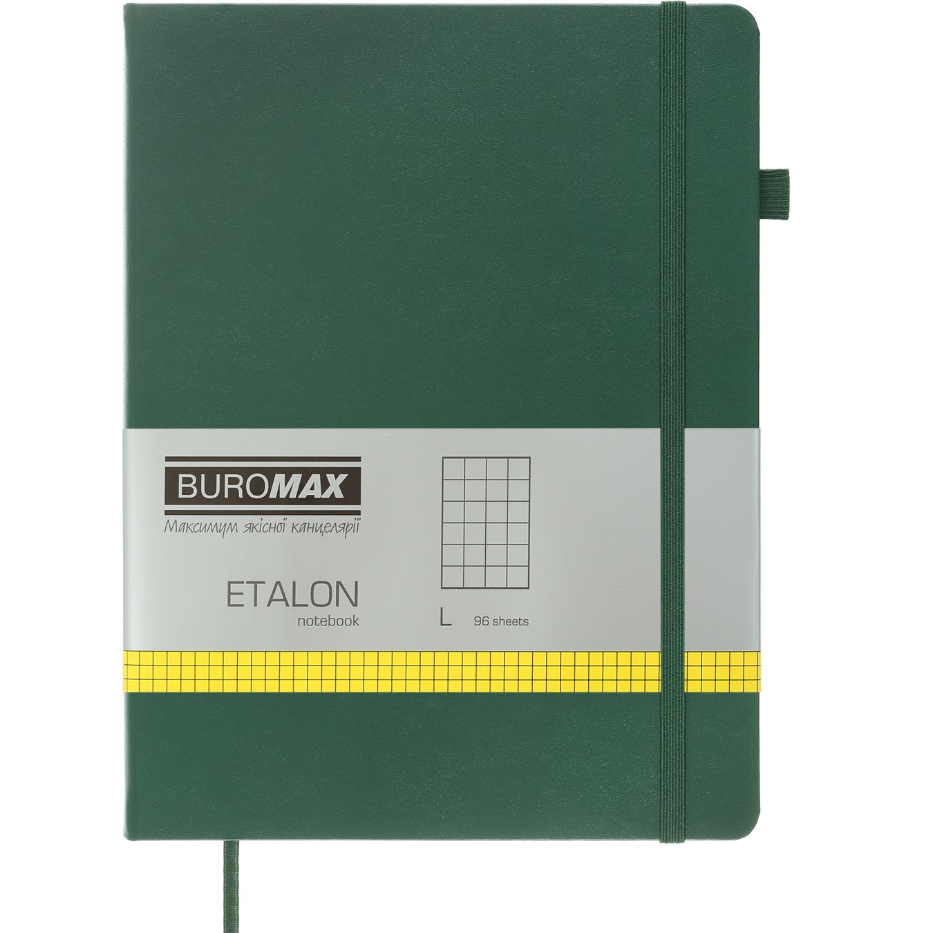 Книга записная Buromax Etalon в клеточку 250х190 мм зеленая 96 листов (BM.292160-04) - фото 1