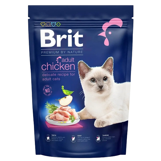 Сухой корм для котов Brit Premium by Nature Cat Adult Chicken, 800 г (курица) - фото 1