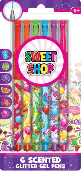 Набір ароматних гелевих ручок Sweet Shop, з блискітками, 6 кольорів (42094) - фото 1